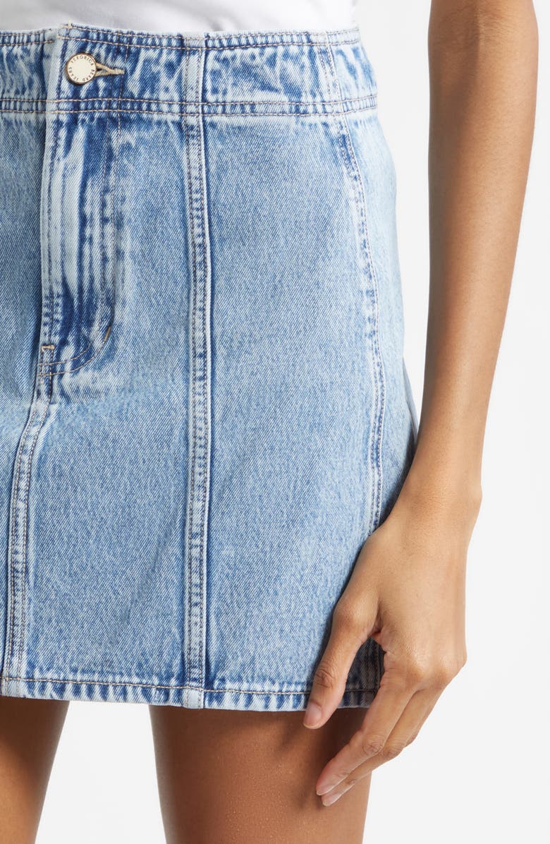 Veronica Beard Marquita Denim Miniskirt, Alternate, color, Silver Dust