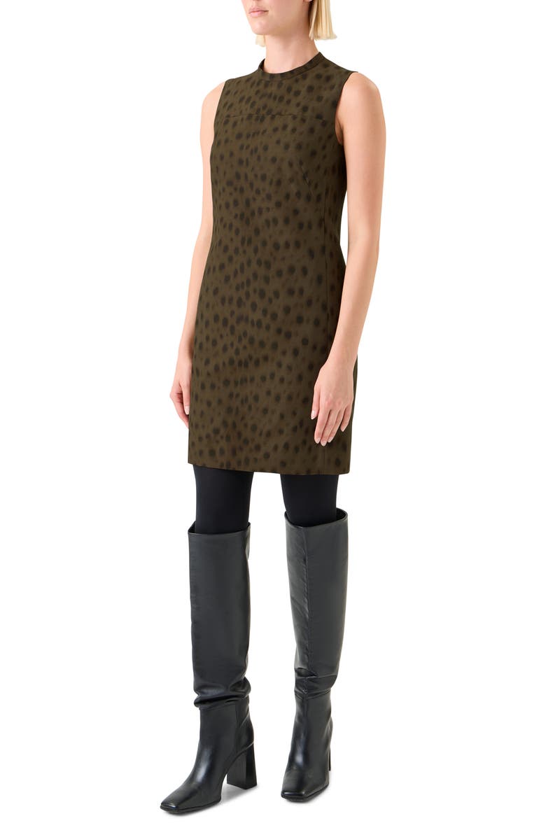 Akris punto Leopard Print Sheath Dress, Alternate, color, Hazel-Bark