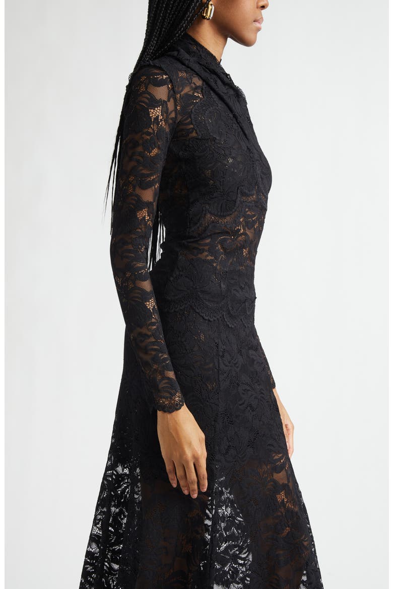 Twist Front Scalloped Lace Top, Alternate, color, BLACK