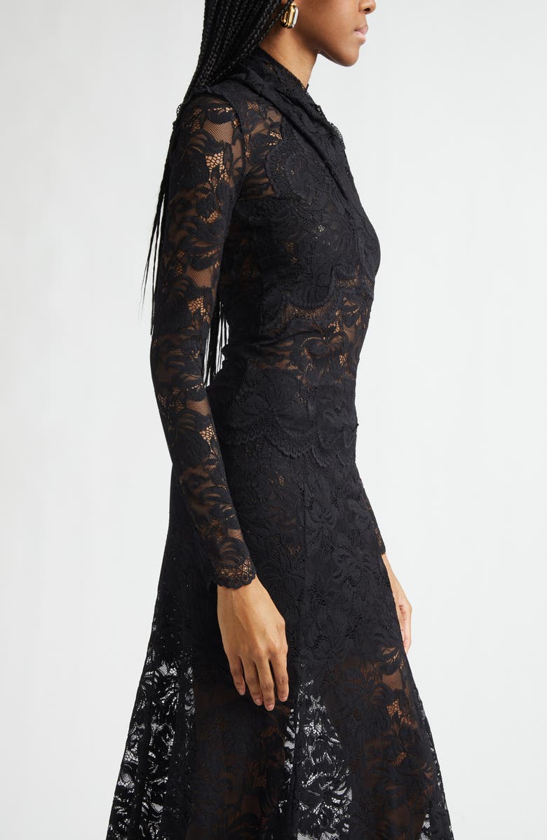 Rabanne Twist Front Scalloped Lace Top, Alternate, color, Black