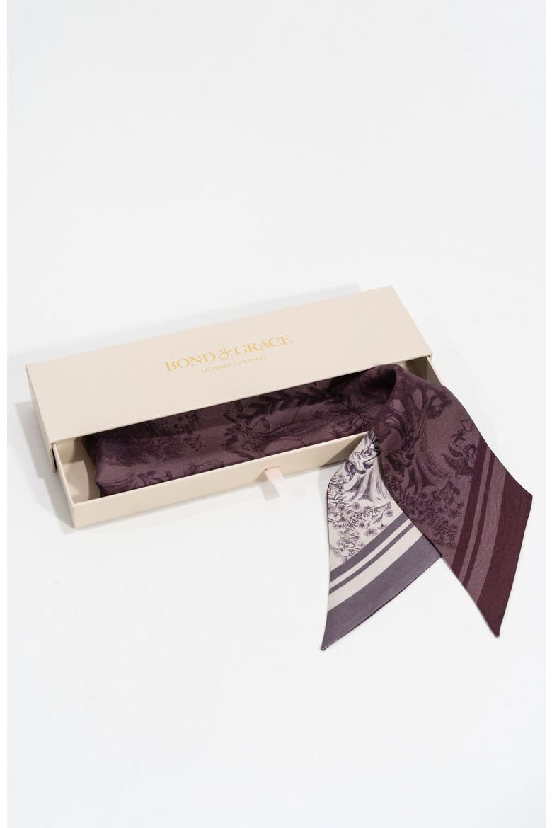 The Heroines Silk Twilly Scarf, Alternate, color, Plum