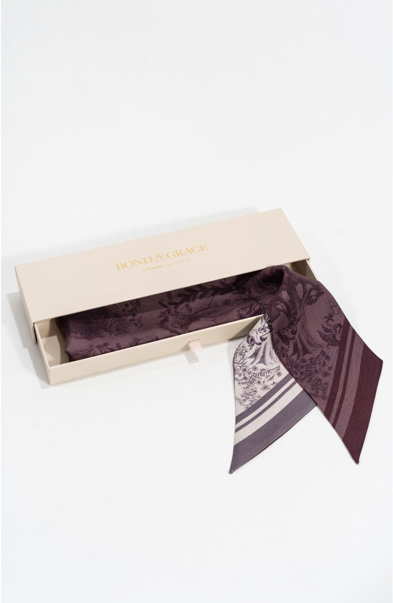 Bond & Grace The Heroines Silk Twilly Scarf, Alternate, color, Plum
