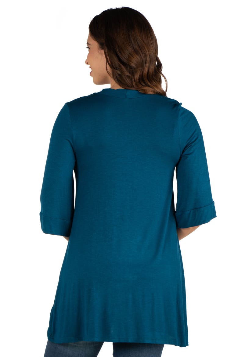 Maternity Open Front Elbow Length Sleeve Cardigan, Alternate, color, Teal
