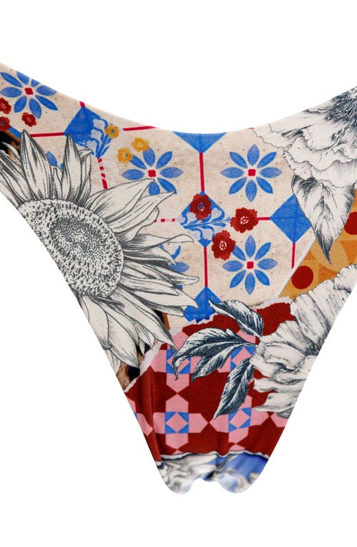 Agua Bendita Ilu Quilt Reversible Bikini Bottoms In Blue