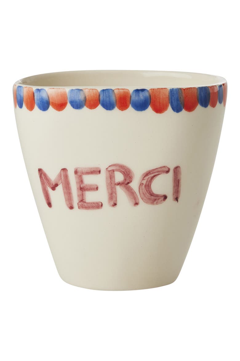 Set of 6 Hand-Painted Ceramic Cups, Main, color, MULTI