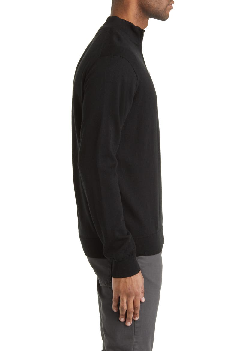 Crown Soft Quarter Zip Merino Wool Blend Pullover, Alternate, color, BLACK