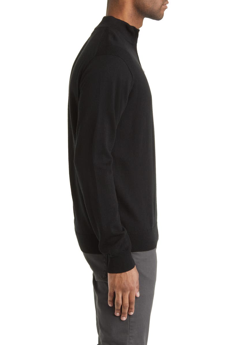 Peter Millar Crown Soft Quarter Zip Merino Wool Blend Pullover, Alternate, color, Black