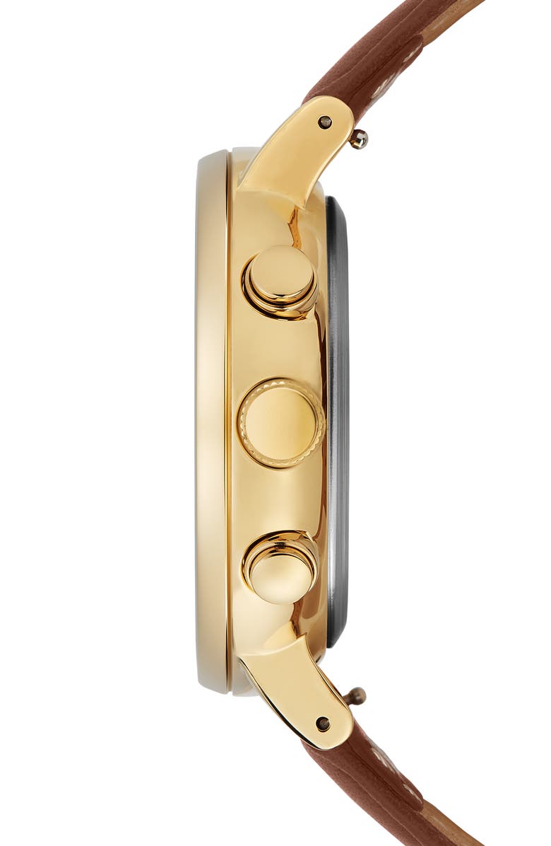 Timex<sup>®</sup> Fairfield Chronograph Leather Strap Watch, 41mm, Alternate, color, 