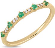 Bony Levy El Mar 18k Gold Emerald & Diamond Stackable Ring