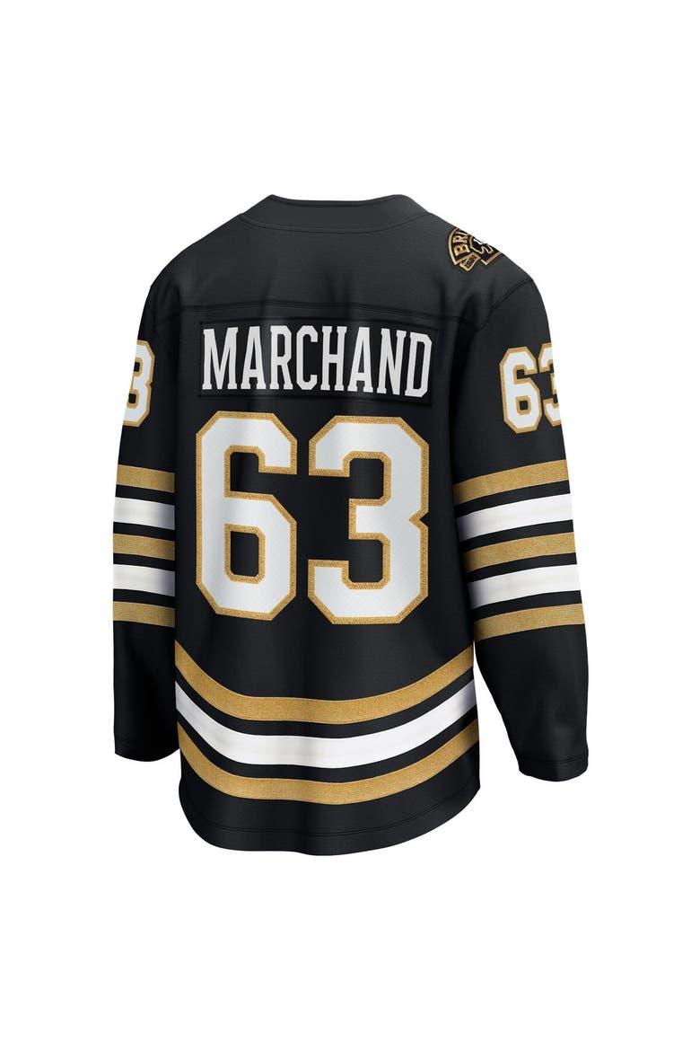 Men's Fanatics Branded Brad Marchand Black Boston Bruins 100th Anniversary Premier Breakaway Player Jersey, Alternate, color, Black