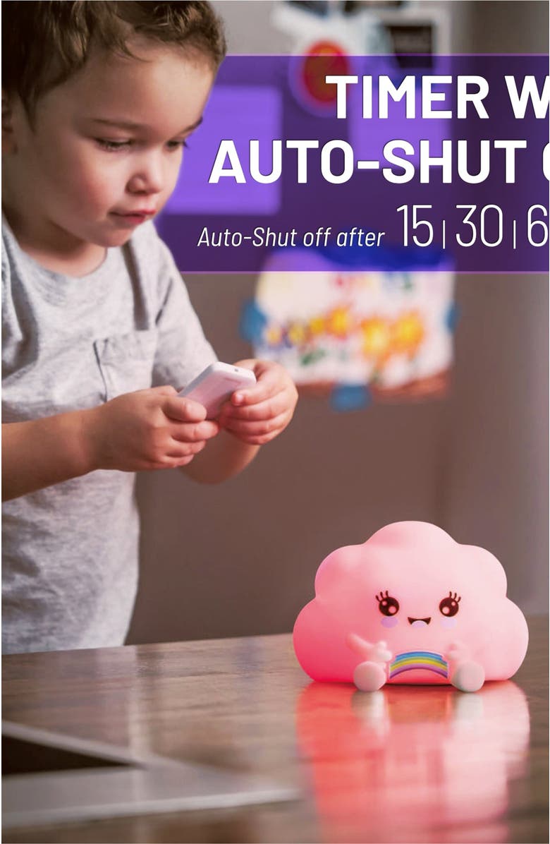 Lumieworld LumiPets<sup>®</sup> Kawaii Cloud Children's Nursery Touch Night Light, Alternate, color, 