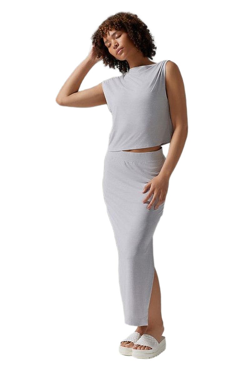 Tavi Brushed Tec Knit Asymmetrical Tee, Main, color, Ash