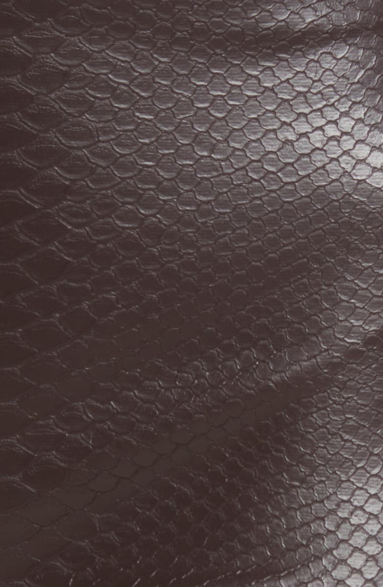 Hue Croc Embossed High Waist Faux Leather Leggings, Alternate, color, Chocolate Plum