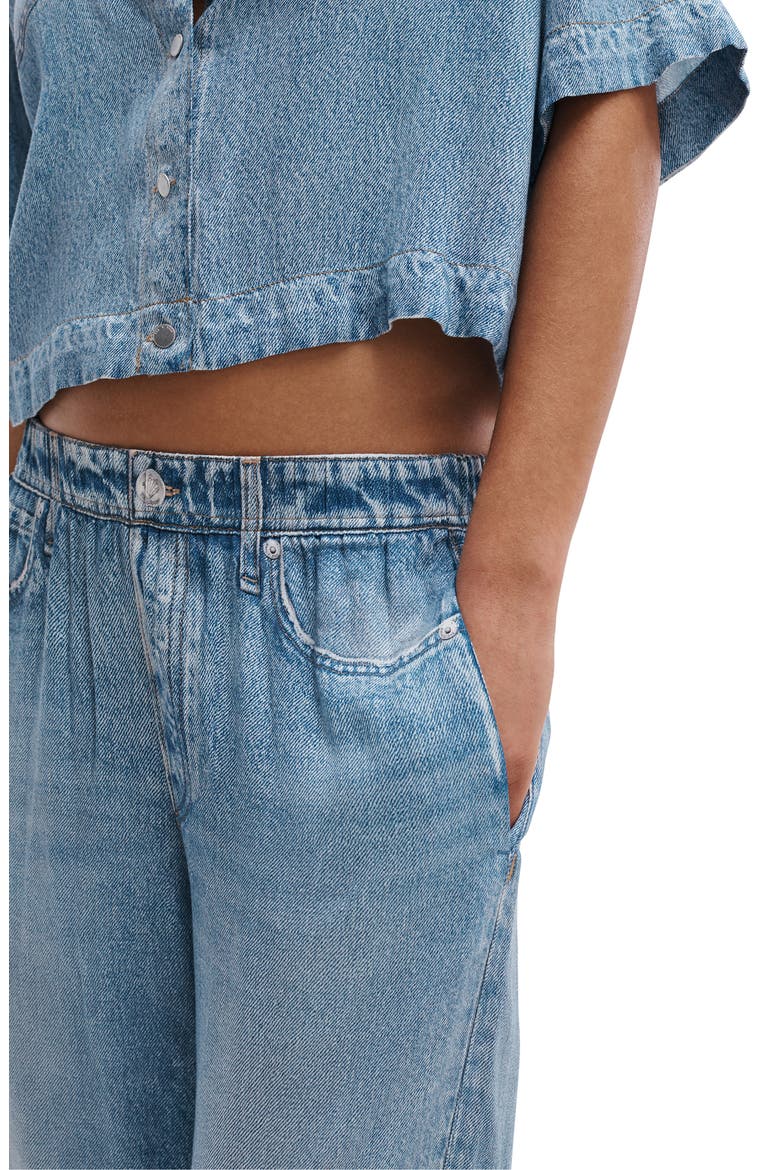 rb Miramar Slink Trompe l'Oeil Faux Denim Wide Leg Lounge Pants, Alternate, color, MURAY