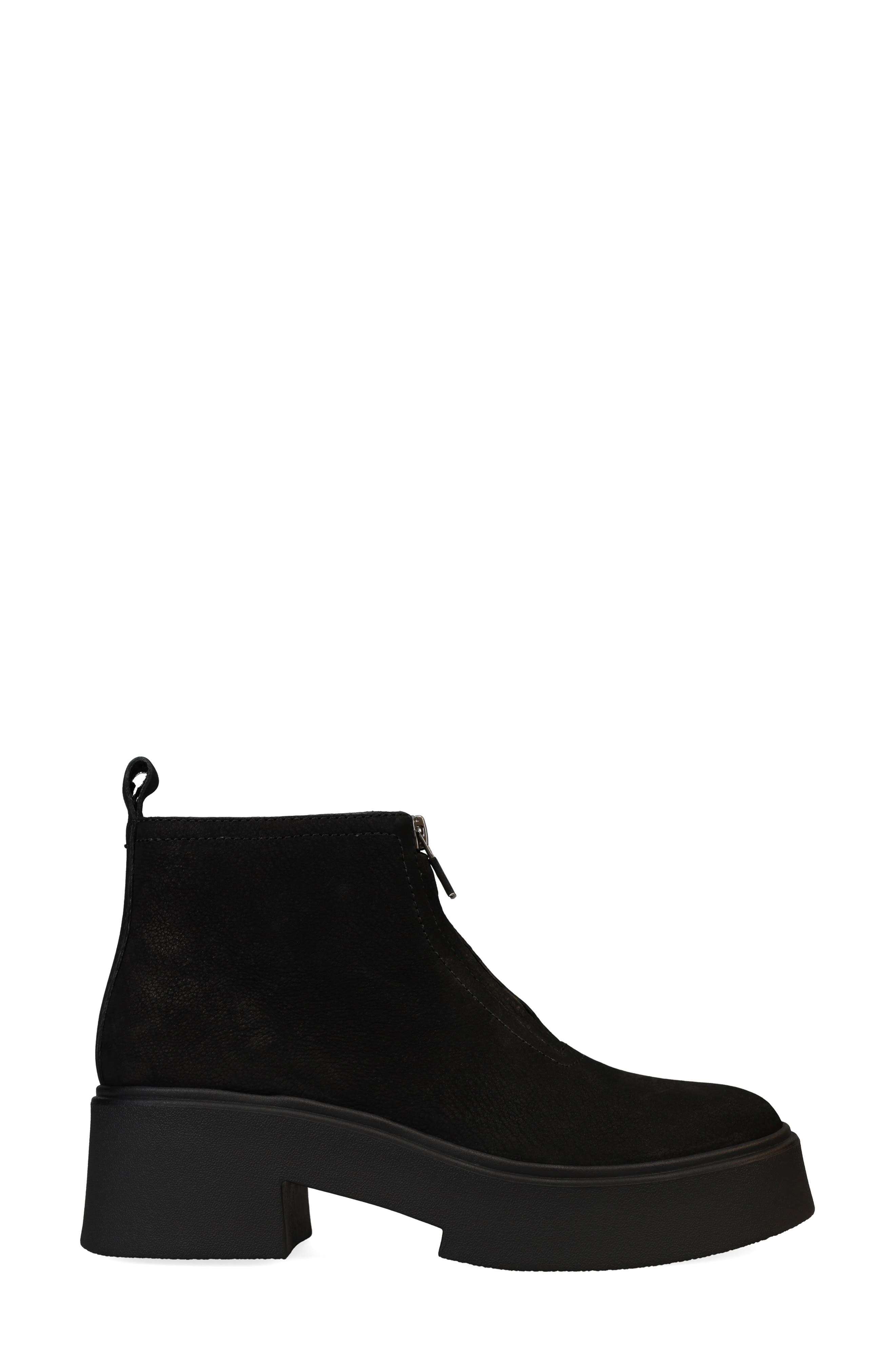 Eileen Fisher Orion Zip Platform Bootie, Alternate, color, Black