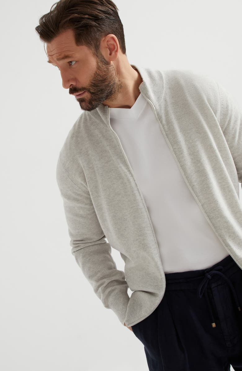 Brunello Cucinelli Zip-front cardigan, Alternate, color, 
