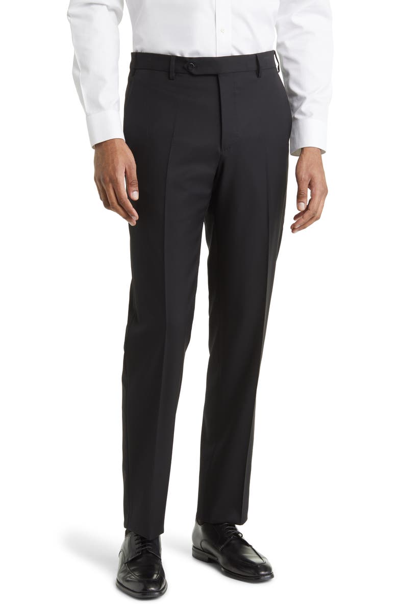 Zanella Devon Super 110s Serge Trousers, Main, color, Black