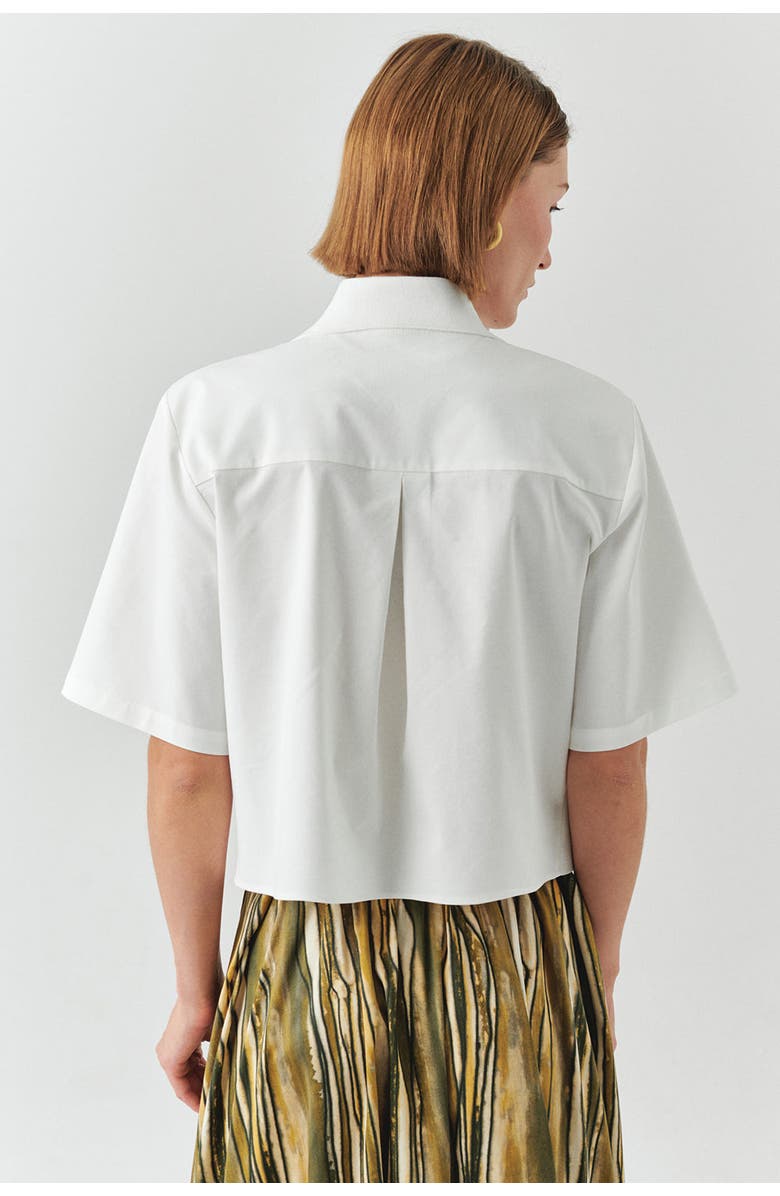 Exquise Marilyn Short Sleeve Poplin Shirt, Alternate, color, Ecru