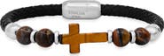 HMY JEWELRY Mens' Bead & Braided Leather Bracelet