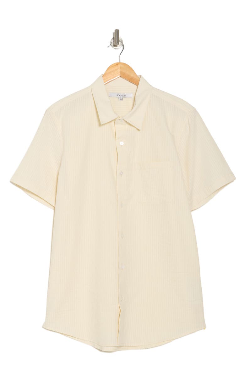 Joe's Cotton Seersucker Short Sleeve Button-Up Shirt, Alternate, color, Ecru
