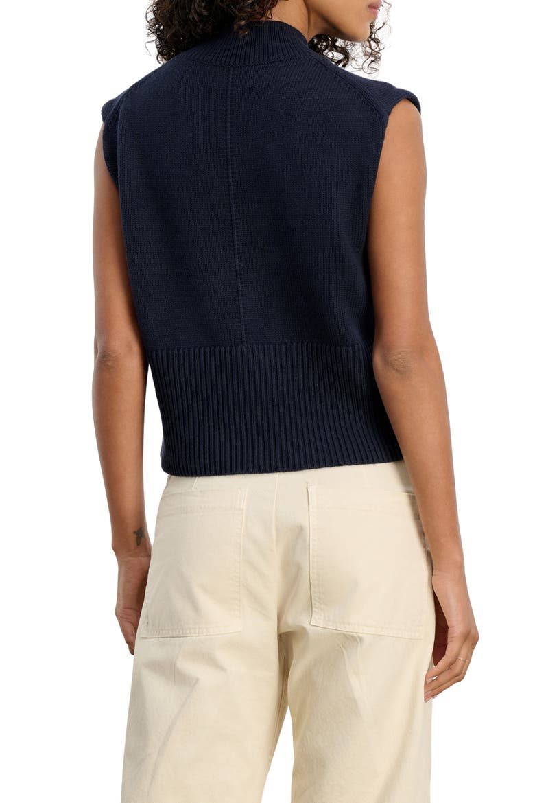 Electra Mock Neck Sweater Vest, Alternate, color, NAVY
