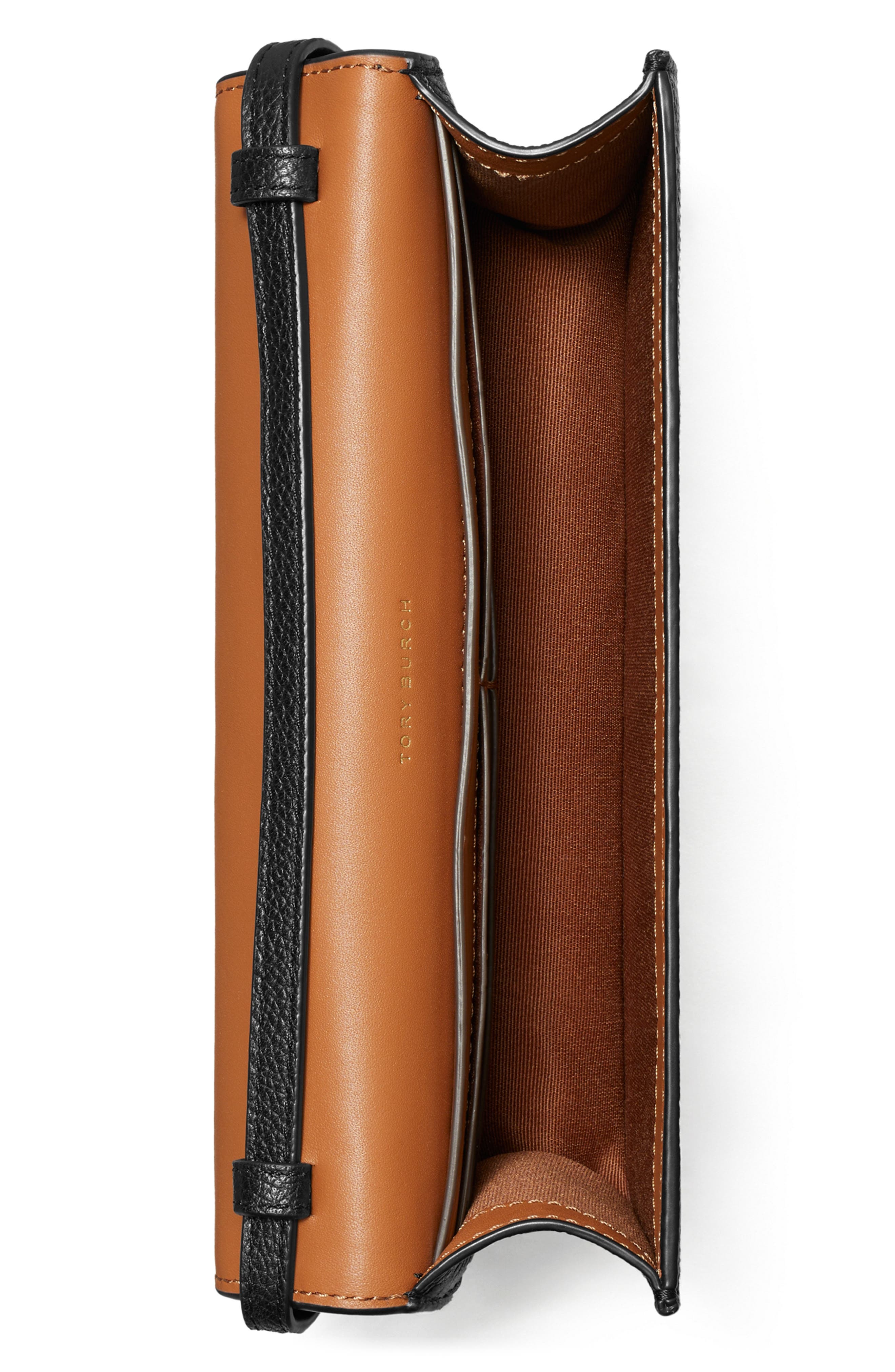 Romy Leather Flap Crossbody, Alternate, color, BLACK