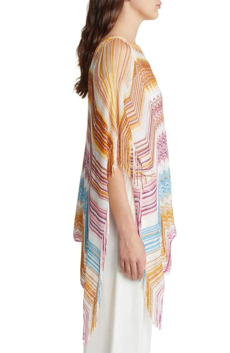Missoni Stripe Fringe Poncho, Alternate, color, 