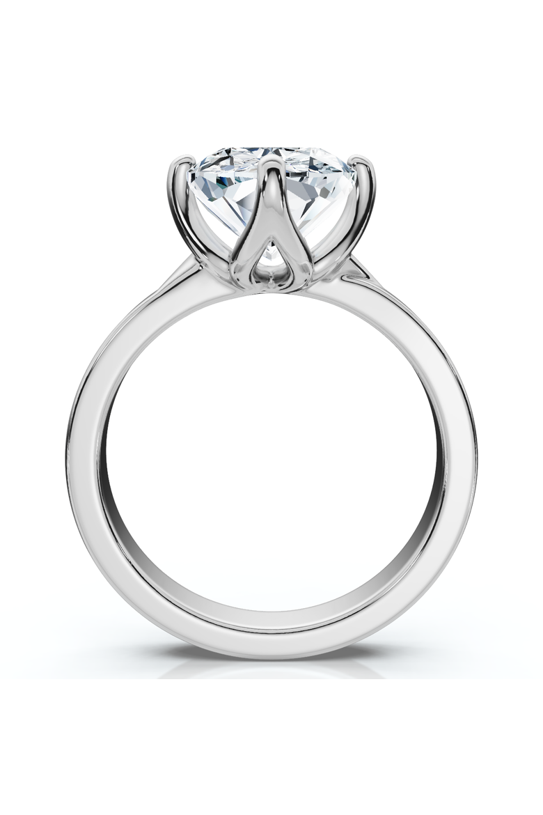 Certified 4Ct Elongated Cushion Diamond Cigar Band Engagement Ring Lab Grown, Alternate, color, 14k White Gold
