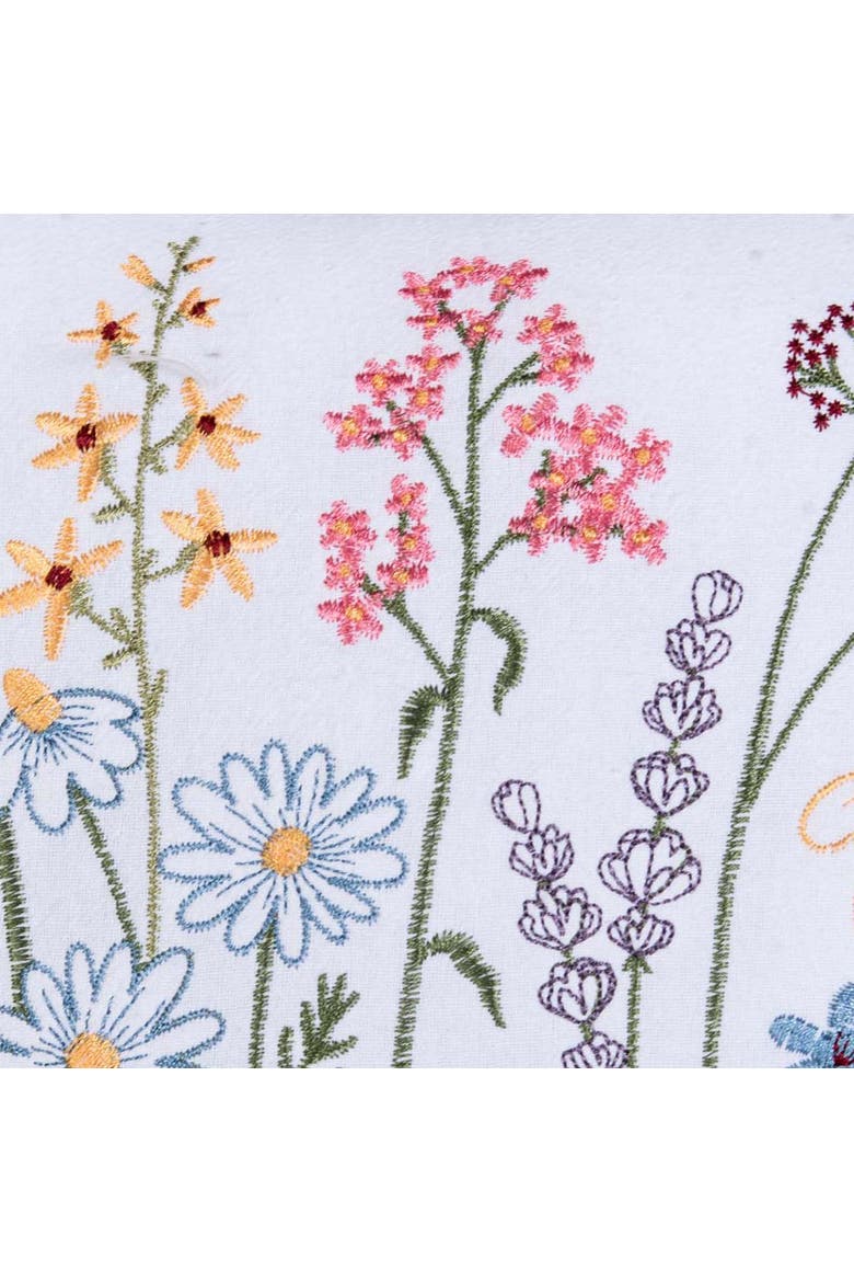 Botanical Garden Flowers Cotton Blend Mini Spring Accent Pillow 12" x 12", Alternate, color, Purple