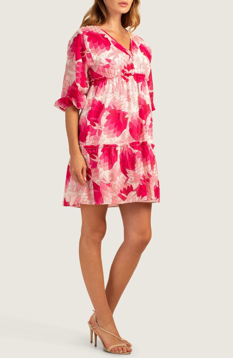 Trina Turk Arco Iris 2 Cotton Babydoll Dress, Alternate, color, Flower Child