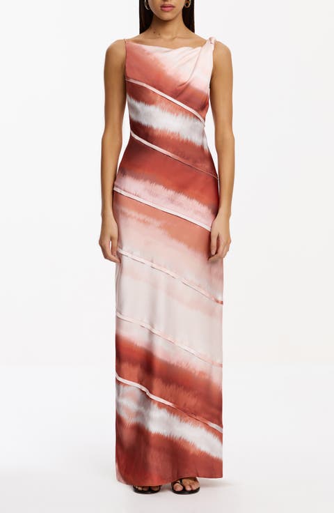 Kahlo Stripe Satin Gown