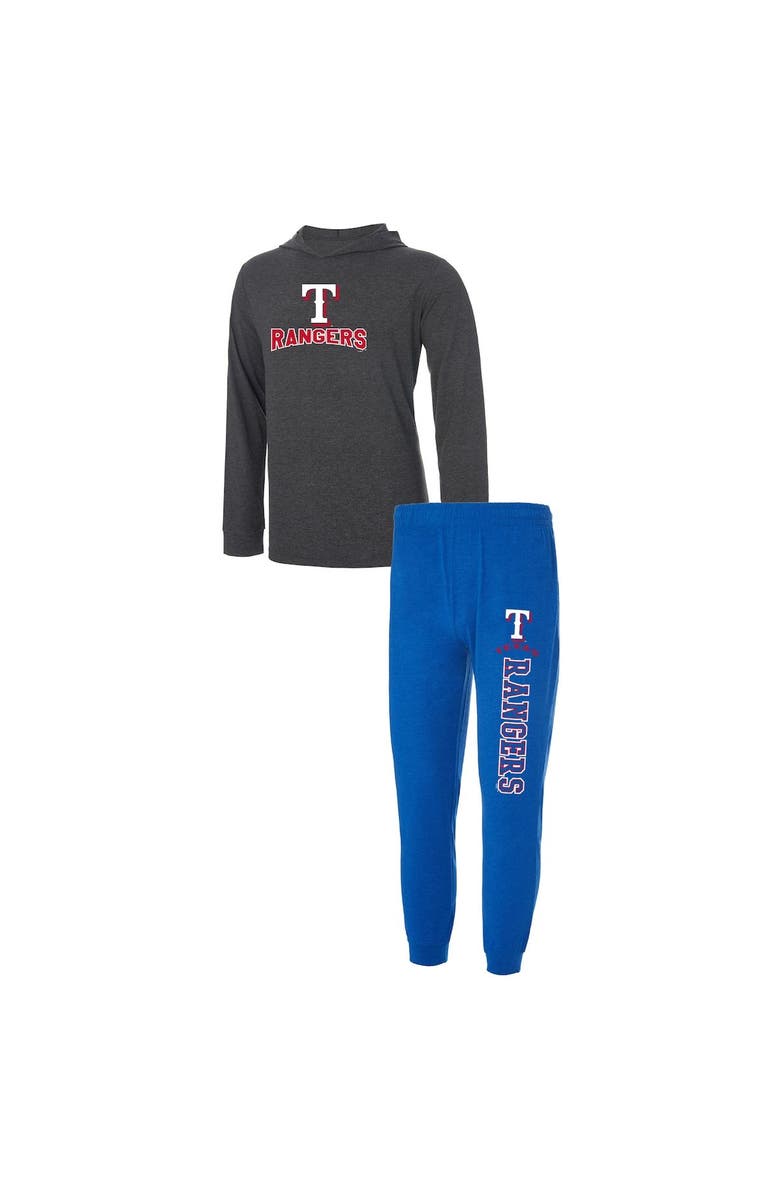 CONCEPTS SPORT Men's Concepts Sport Heather Royal/Heather Charcoal Texas Rangers Meter Hoodie & Joggers Set, Main, color, Royal