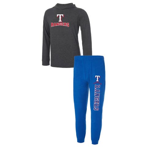 Men's Concepts Sport Heather Royal/Heather Charcoal Texas Rangers Meter Hoodie & Joggers Set