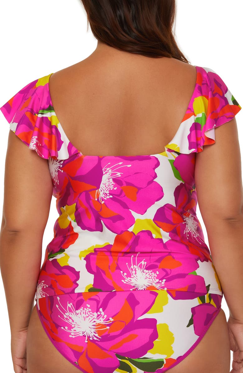 Trina Turk Bloom Plunge Tankini Top, Alternate, color, 