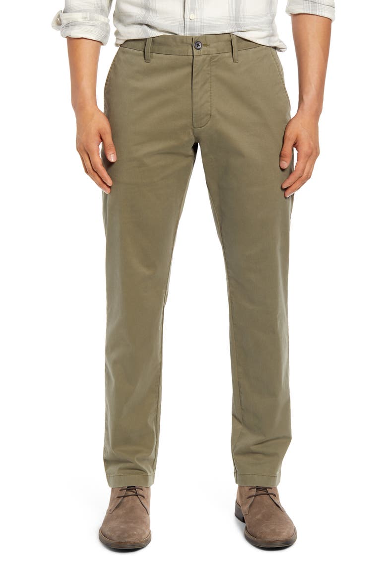 Ballard Slim Fit Peached Twill Chino Pants, Main, color, OLIVE GROVE