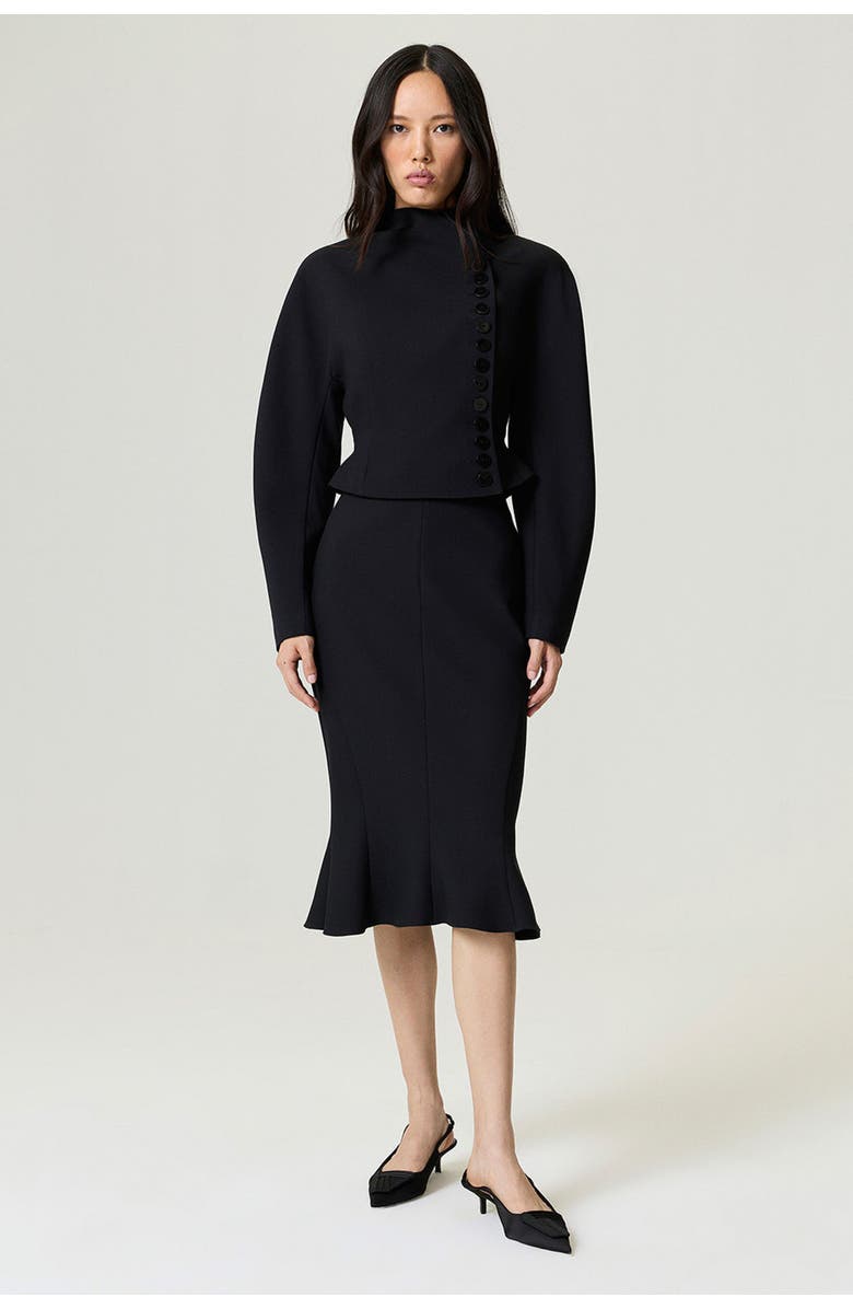 Nocturne Asymmetric Buttoned Tailored Jacket, Alternate, color, Black