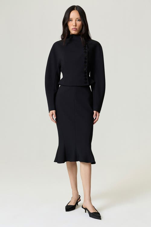 Nocturne Asymmetric Buttoned Tailored Jacket In Black