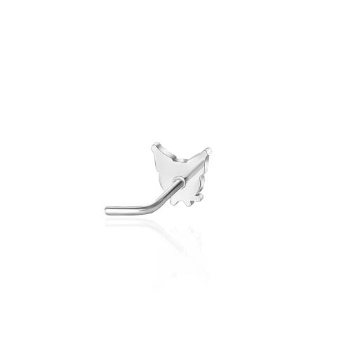 Hello Kitty Authentic 20g Stainless Steel Nose Ring Bone Stud In Silver