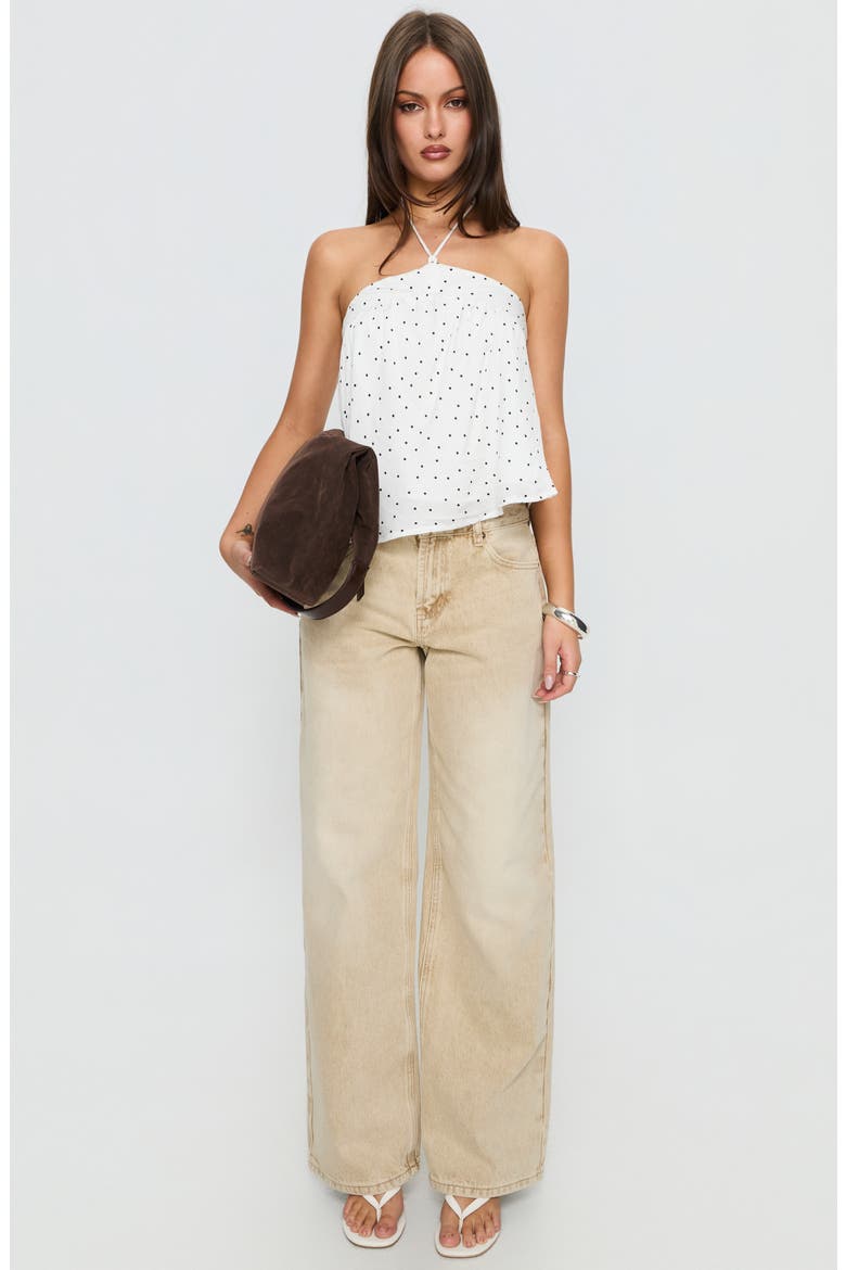 Moonlit Polka Dot Halter Top, Alternate, color, WHITE POLKA