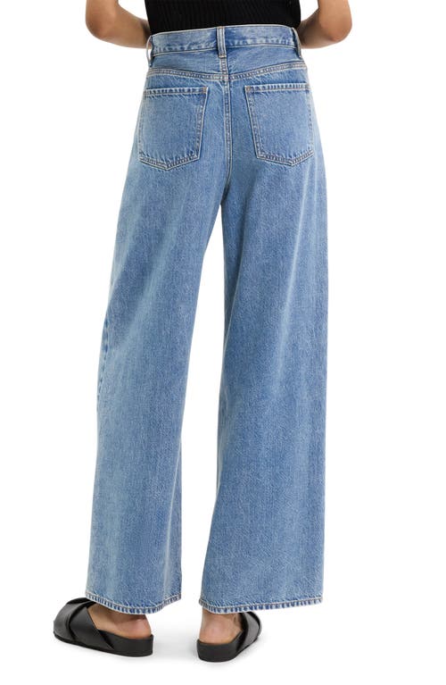 Theory High Waisted Wide Leg Jeans In Ice Blue Cotton-blend In Blue