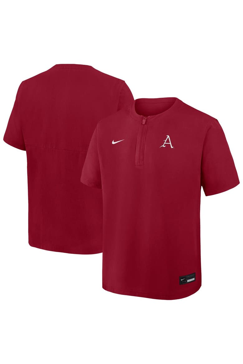 Men's Nike Cardinal Arkansas Razorbacks Dri-FIT Quarter-Zip Windshirt, Main, color, Cardinal