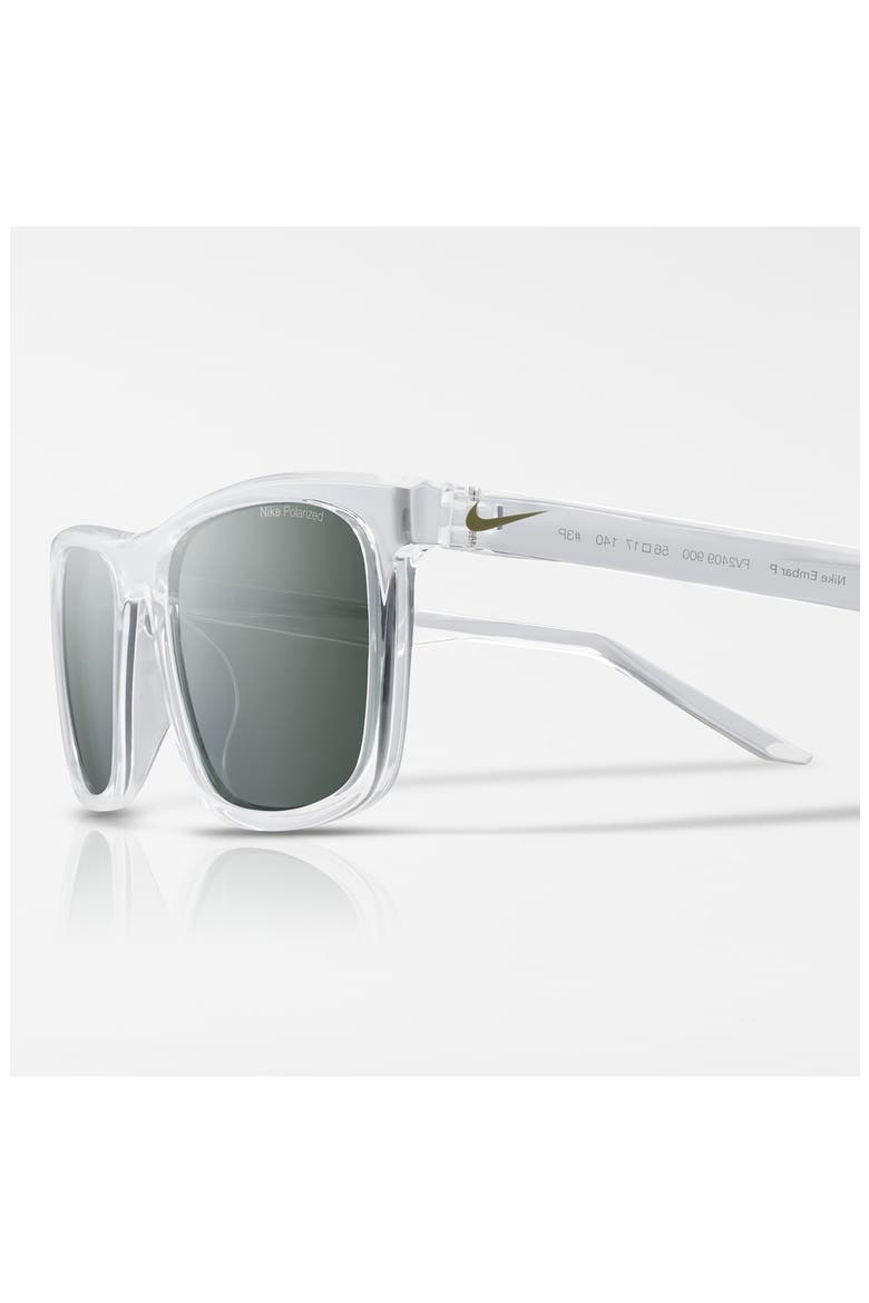 Embar 56mm Polarized Square Sunglasses, Alternate, color, CLEAR / POLAR GREEN