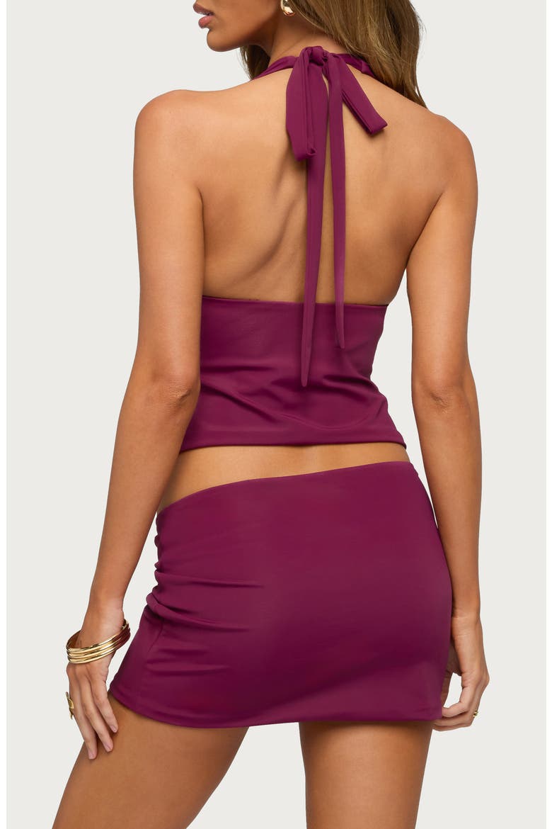 Billey Metal Ring Halter Crop Top, Alternate, color, PURPLE