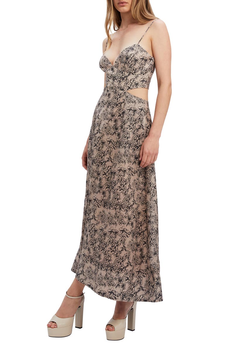 Bardot Racquel Floral Cutout Midi Dress, Alternate, color, 