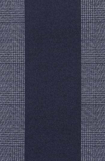 Save The Ocean Contrast Check Stripe Recycled Polyester & Silk Scarf In Black