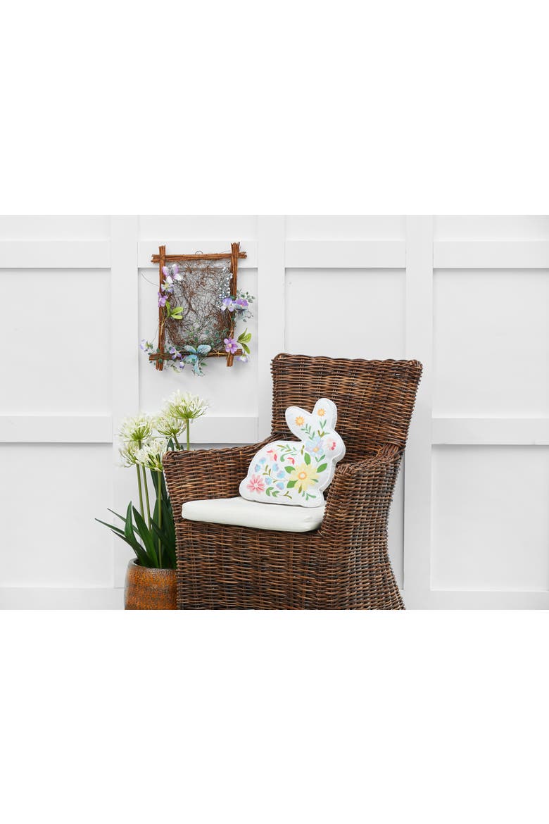 Easter Bunny Rabbit Shaped Accent Pillow, 14" x 14", Alternate, color, White