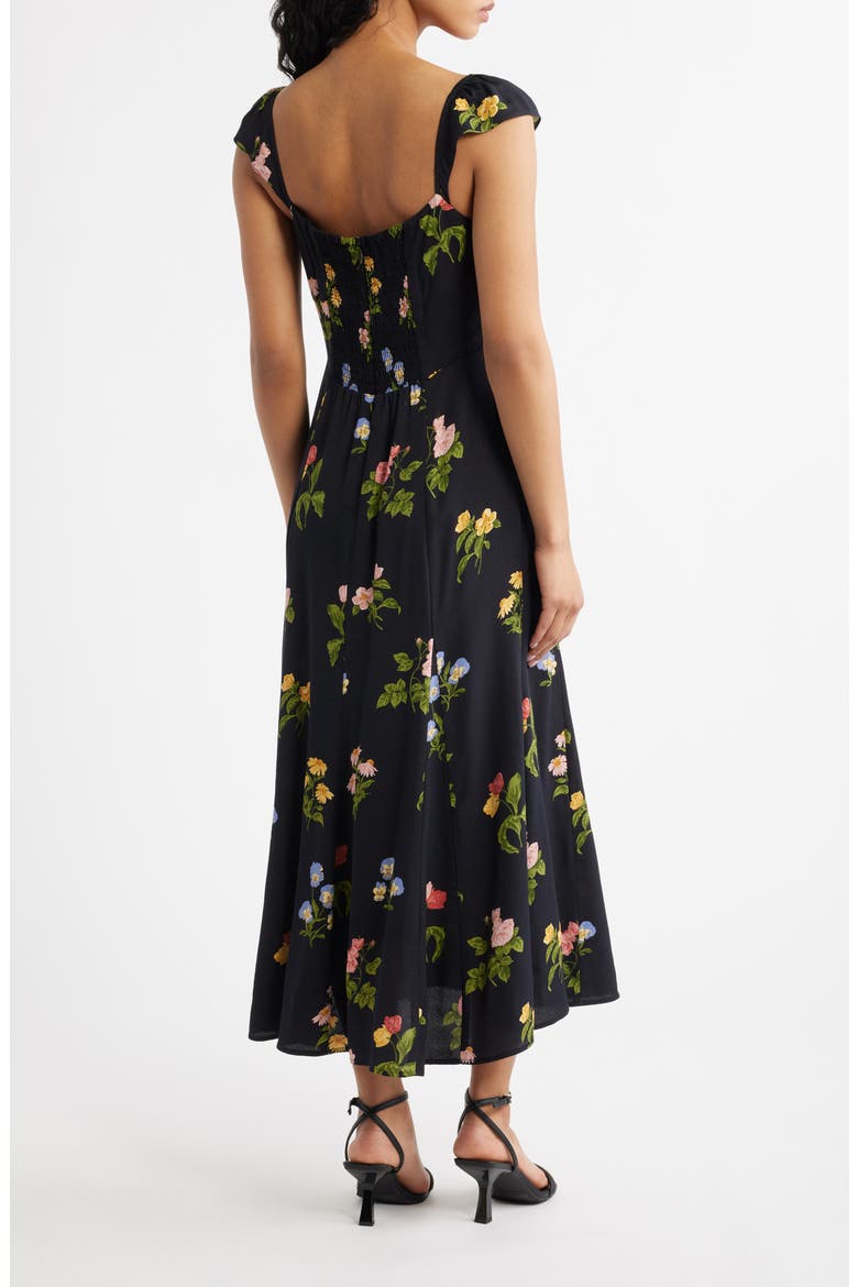 Bryson Floral Midi Dress, Alternate, color, NIGHT BLOOM