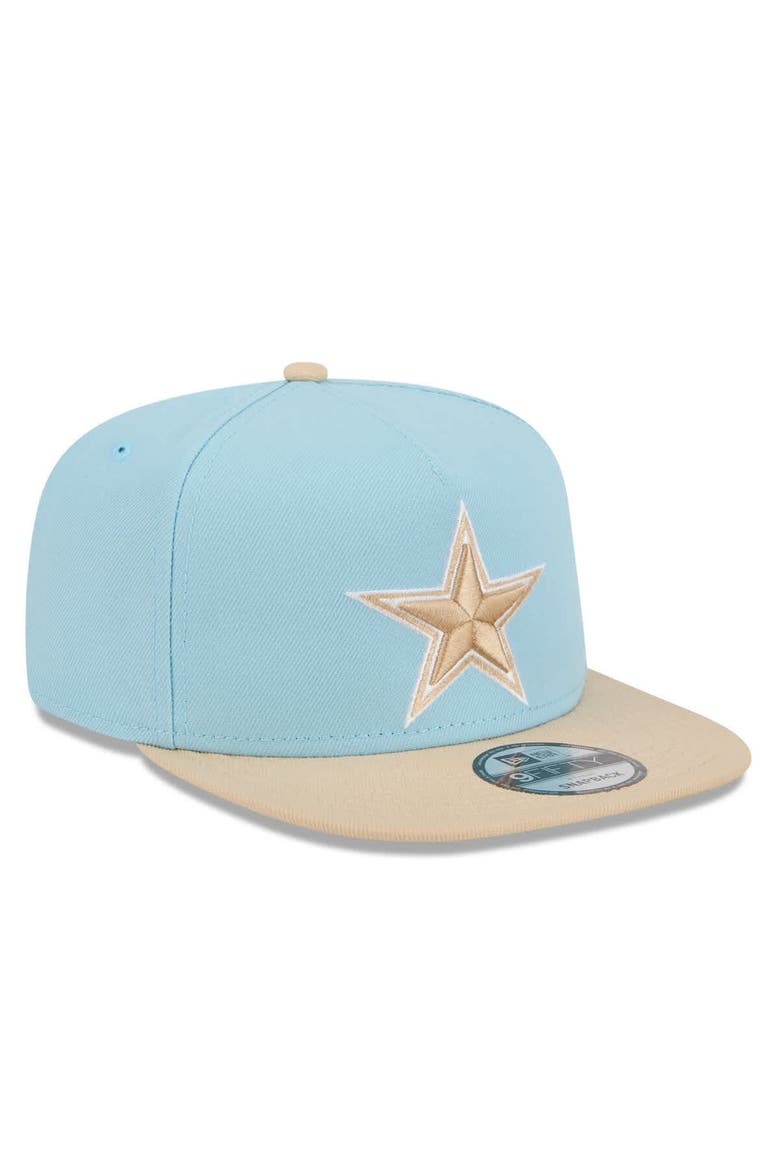 Men's New Era Light Blue/Brown Dallas Cowboys Two-Tone Color Pack A-Frame 9FIFTY Snapback Hat, Alternate, color, Light Blue
