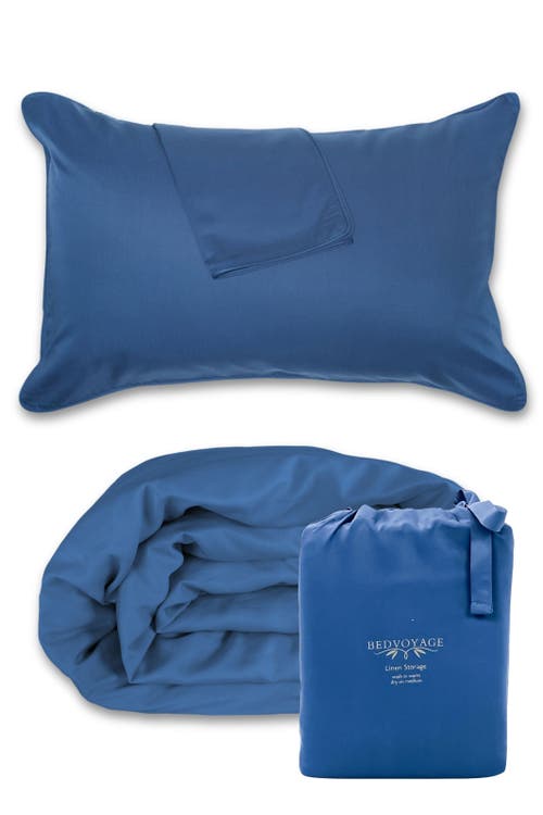 Bedvoyage Luxury 100% Viscose Cooling Duvet Cover With Shams, 3pc Set In Indigo