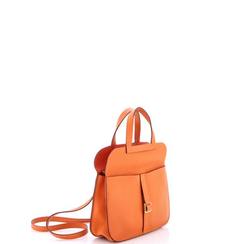 Pre-owned Hermes Hermes Halzan Bag Clemence 25 In Orange